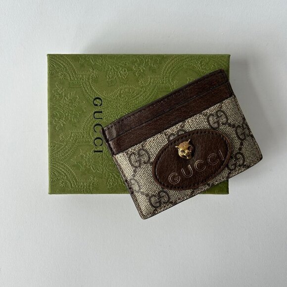 GUCCI SIGNATURE NEO VINTAGE GG SUPREME CARD HOLDER WALLET - Picture 1 of 6